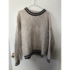 Northern Reflections Men’s Beige Wool Blend Knit Sweater Cozy Size M